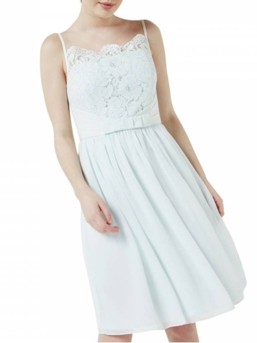 Ted Baker Pale Blue Lace Bodice Spaghetti Strap Dress